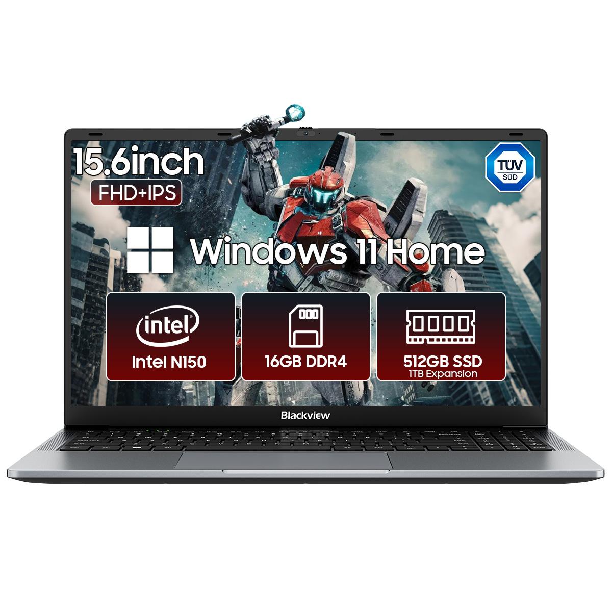 

Ноутбук Blackview AceBook 6 Gen Intel N150 15,6 дюйма 16 ГБ+256/512 ГБ 16GB+512GB серый