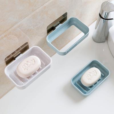 Double-layer Draining Soap Box Wall-mounted Soap BoxBathroom Seamless Adhesive Soap Box Soap Rack Soap Stand