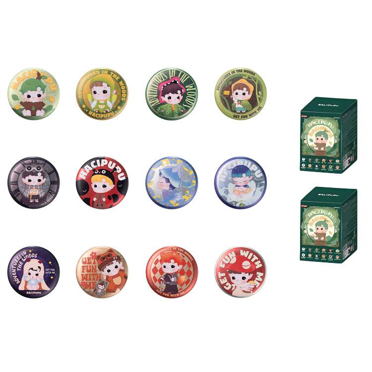 New POP MART Forest Adventure Collection Tinplate Badge Blind Box Products Single Mystery Box/Full Box 12 Pcs PPMT-2405-3000