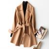 Small spring, autumn and winter new double-sided woolen cashmere coat women's medium and long woolen coat