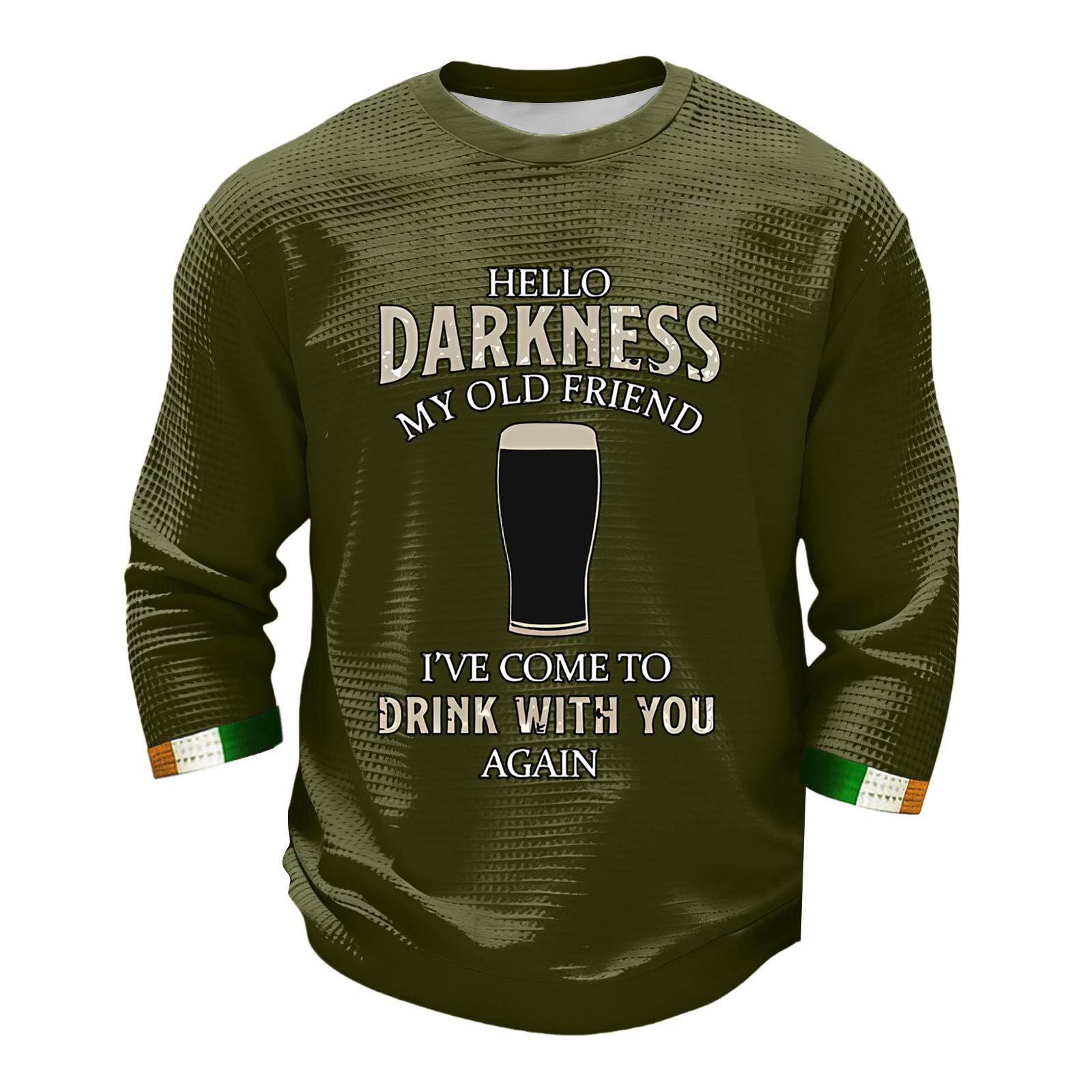

Men s Fashion Long Sleeve T-Shirt St. Patrick s Day Shirt L армия зеленый