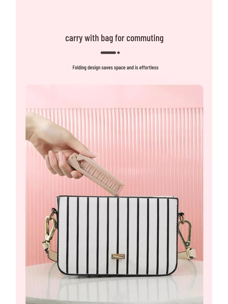 Portable Mini Folding Comb for Kids and Adults - Ideal for Braiding, Fine Tooth Bangs, Travel-Friendly