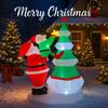7.8FT Xmas Holiday Inflatable Yard Decor Santa Elf Decorating Tree LED Lit Christmas Decoration Toy Supplies Home Ornaments Gift