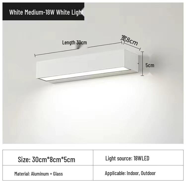 Wasserdichte Außenwandleuchte für Terrasse oder Schlafzimmer - Minimalistisches Design