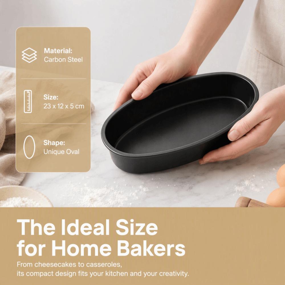 Baking Tool Bread Pan Black Cheese Baking Tray Convenient Oval Shape Cake Pan For Baking