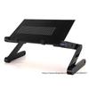Aluminum Alloy Folding Computer Desk with Cooling Fan for Laptop Notebook Stand and Tablet Portable Bed Tray Table