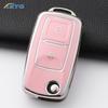 Tpu Car Flip Key Case Fob Keychain Suit For Volkswagen Vw Polo Golf Passat Tiguan Beetle Caddy Eos Skoda Octavia Seat Leon Altea