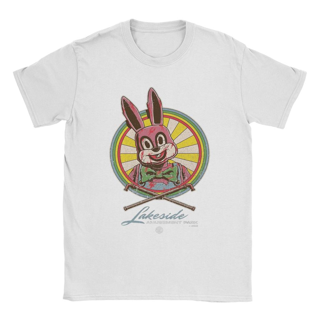 Men Silent Hill 3 Lakeside Amusement Park Robbie the Rabbit T Shirts  100% Cotton Tops Short Sleeve Tees Plus Size T-Shirt