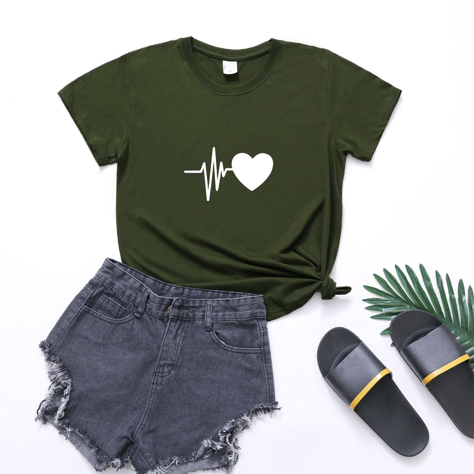 

Футболки с графическим принтом Уличная повседневная одежда с коротким рукавом с принтом L армия зеленый