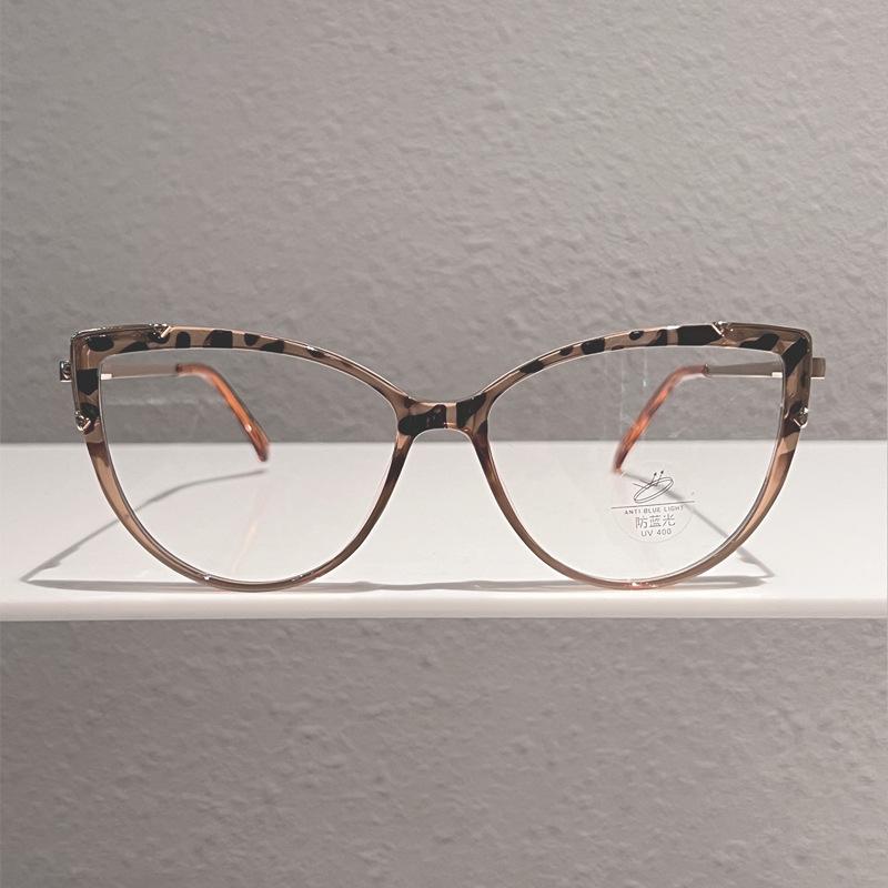 Fashion casual glasses men's retro cat eye optical frame trend simple and versatile anti-blue light