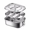 304 Stainless Steel Lunch Bento Box,For Kids Adults Portable Double Layer Sealed Bento Box,Insulation Food Storage Picnic Box
