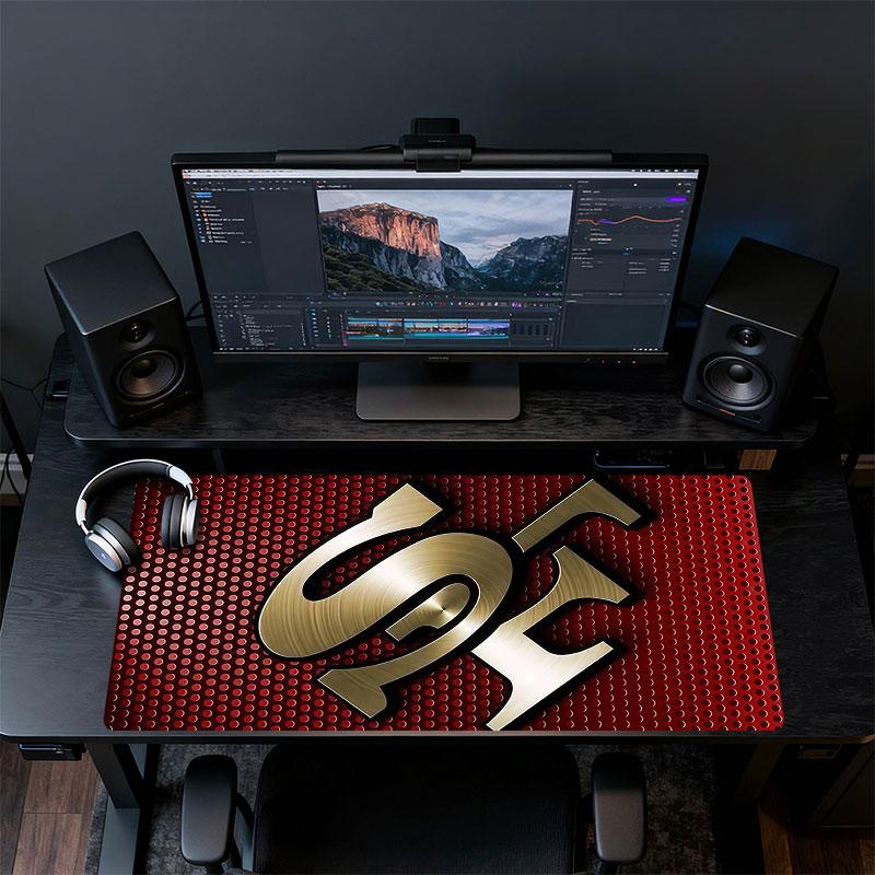 San Francisco 49ers Mouse Pad, Large Gaming Desk Mat, Non-slip XXL Mousepad for Laptop & Tablet, Mini PC Playmat with Stitched Edges