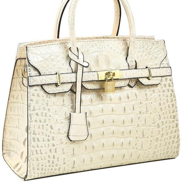 Bag Handbag Atmospheric Platinum Bag Crocodile Pattern Large Bag Middle-Aged Hard Leather Women'S Bag