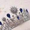 Luxury Elegant Blue Rhinestone Bridal Tiara Crystal Wedding Quinceanera Tiaras And Crowns Pageant Tiara Hair Jewelry Accessories