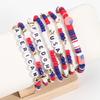 New American Independence Day Bracelet USA America FREEDOM US Flag Soft Ceramic Beaded