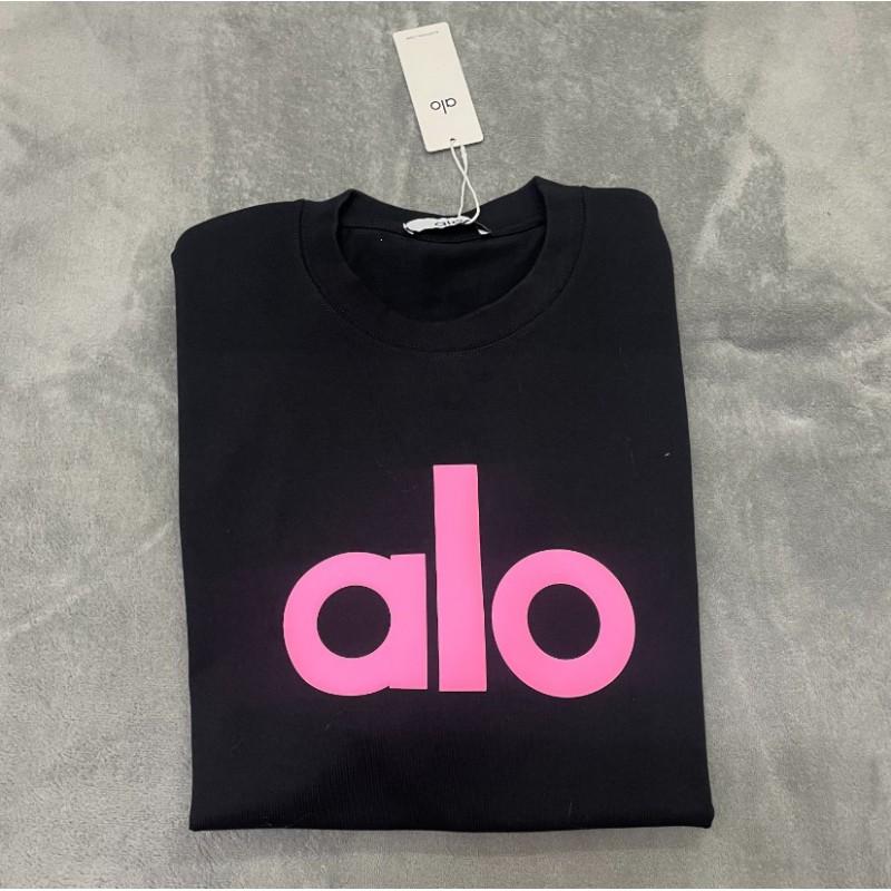 ALO Baumwolle Lockere Passform Unisex Rundhals T-Shirt Streetwear Lässiges Oberteil
