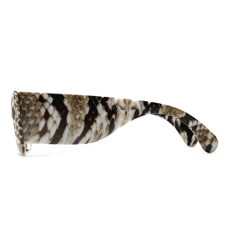 European And American Modern Retro Snakeskin Pattern Sunglasses For Women Ins Style Wide Leg Sunglasses Versatile Trendyy Sunglasses 2050