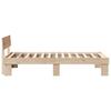 Bed Frame with Headboard Natural Finish 100 X 200 Cm Solid Pine Wood