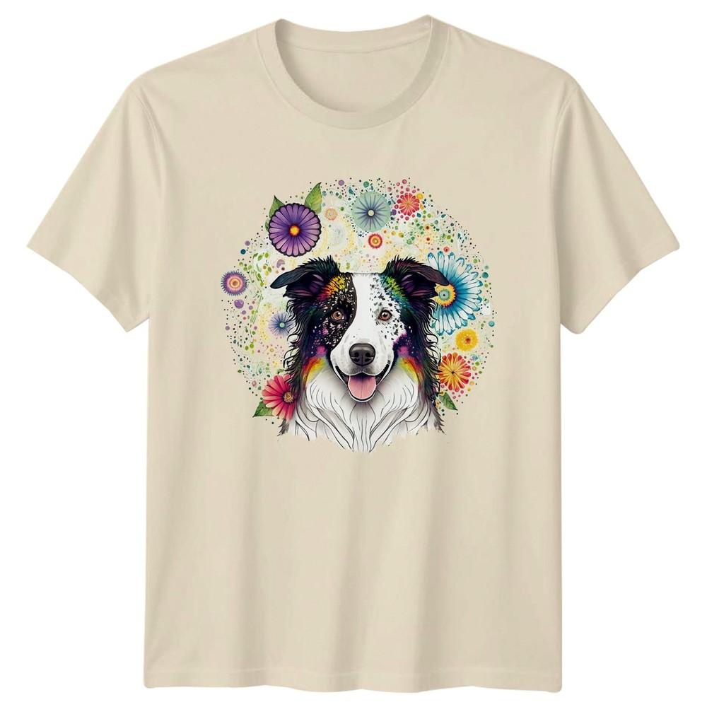 Colorful Watercolor Border Collie Dog Unisexs TShirt Border Collie Mothers Day