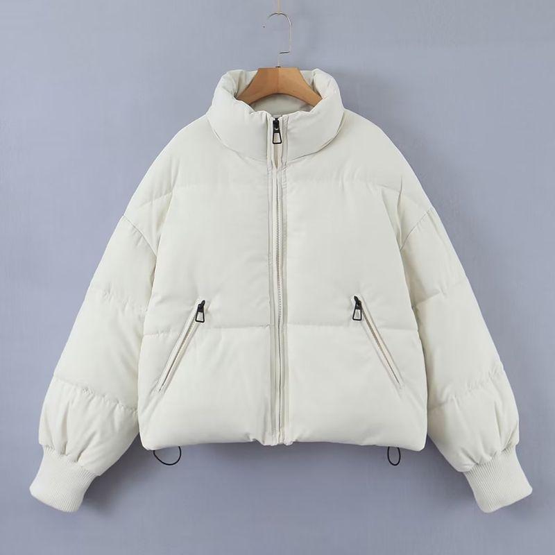 2024 Fall and Winter Fashion Cross-Border Women's Clothing City Casual Versatile Stand Collar Bread Cotton Coat Thick Coat Tops Coat