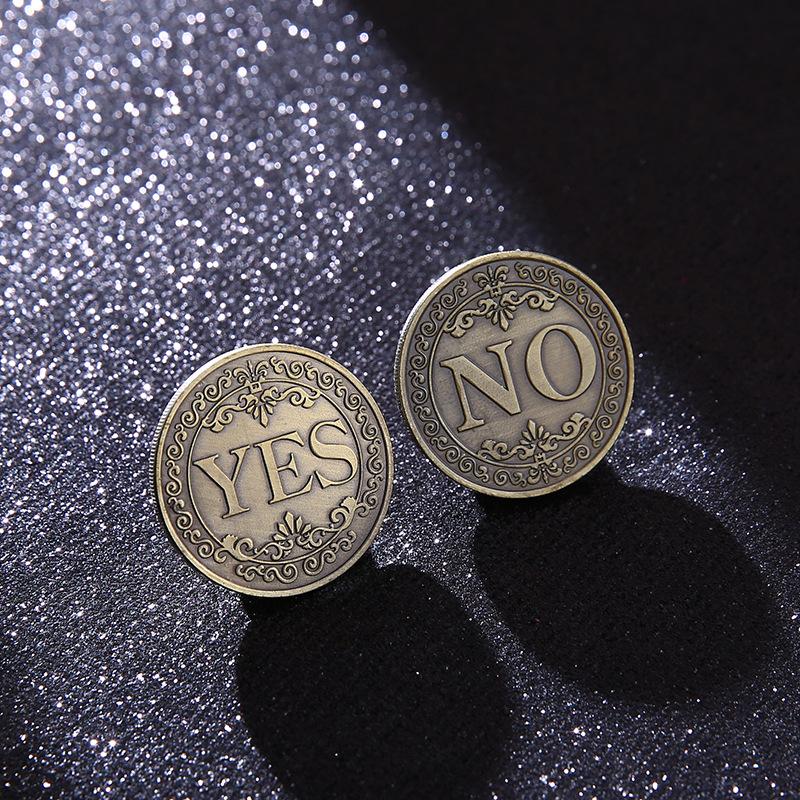 1pc Yes No Coin 3D Embossed Flipping Challenge Coin Decision Maker Lucky Diameter 40mm Commemorative Coins Collection