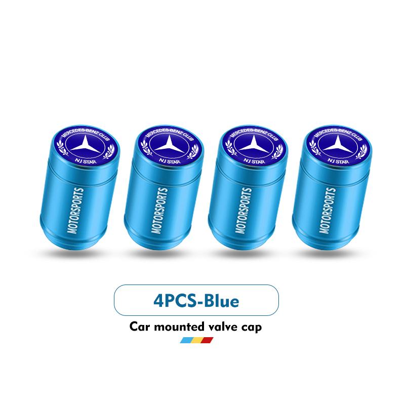 4 Pezzi Tappi Valvole Pneumatici Auto Copri Stelo Ruota in Alluminio Per Mercedes Benz W211 W124 W176 W177 C180 C200 C260 C300 GLC CLE
