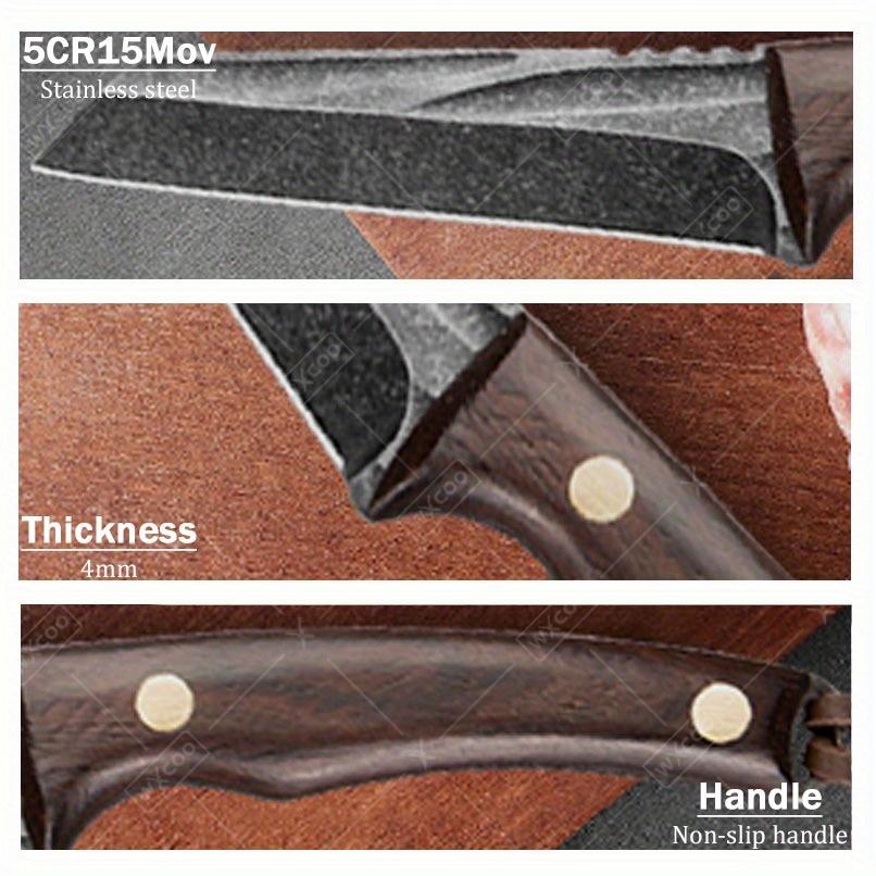 Knife Kitchen Knife Hand Forged Multipurpose Utility Chef Knife Boning Cleaver Pocket Knife Wooden Handle Fruit Slicing Butcher