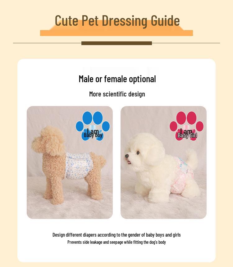 40-Piece Pack of Large Pet Dog Sanitary Diapers - Absorbent, Free Shipping