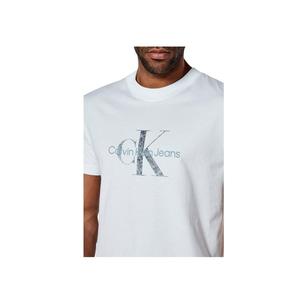 Calvin Klein Round Neck Short Sleeve Letter T-Shirt Men Tops White J30J327086-YAF