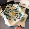 Sciarpa quadrata di lusso in seta da donna, stampata, in raso, per capelli primaverili, foulard, bandana, sciarpa, cravatta, scialle