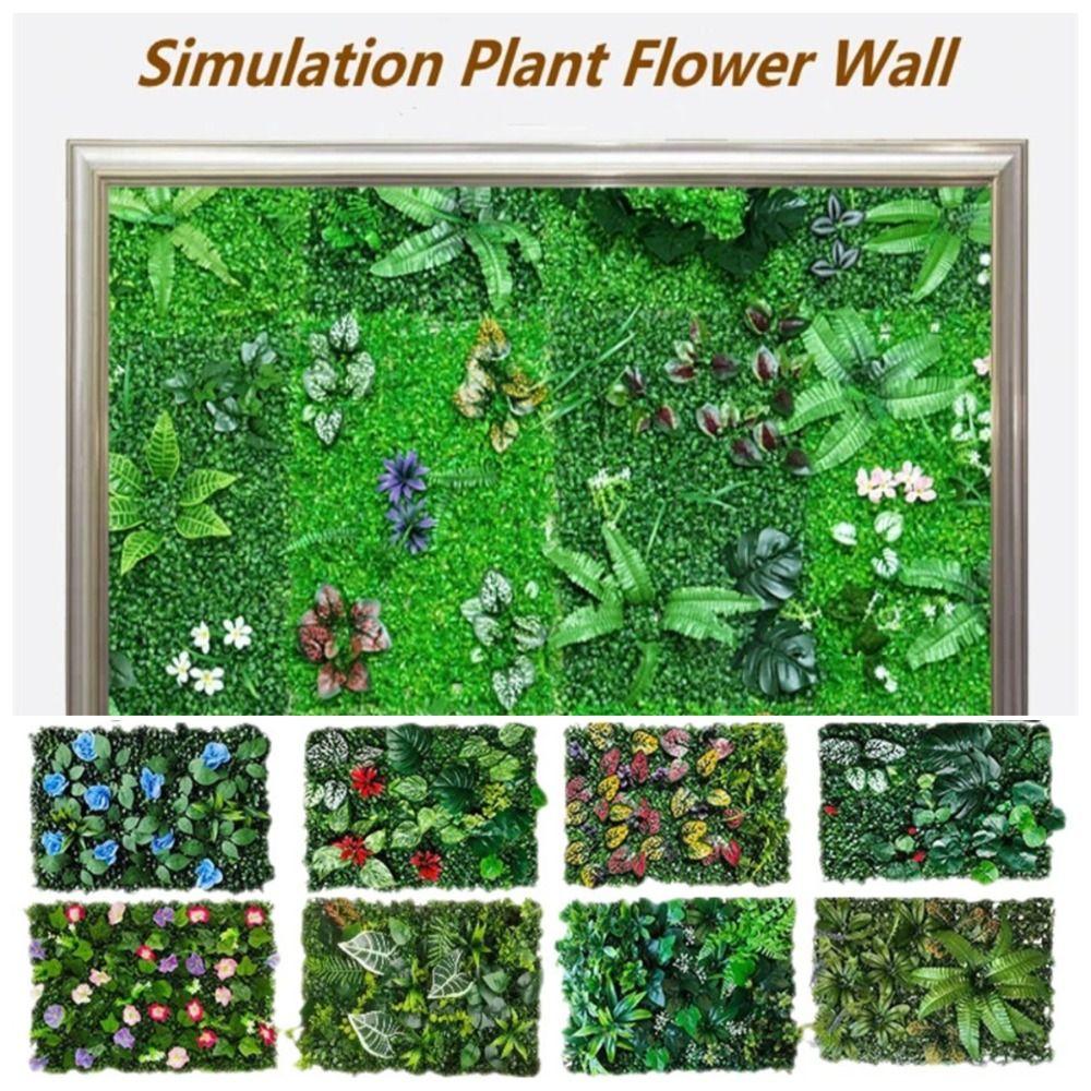 Flower Artificial Plant Wall Panel 60*40cm Artificial Fern Grass  Living Room