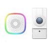 USB Carillon with Multi-color LED Flash + Battery-Powered Doorbell Button