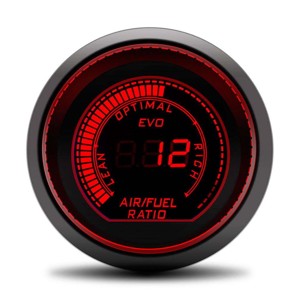 2" 52mm Air Fuel Ratio Gauge Blue/Red LED AFR Meter Display With Narrowband O2 Oxygen Sensor 0258006028 for Gasoline Racing Car