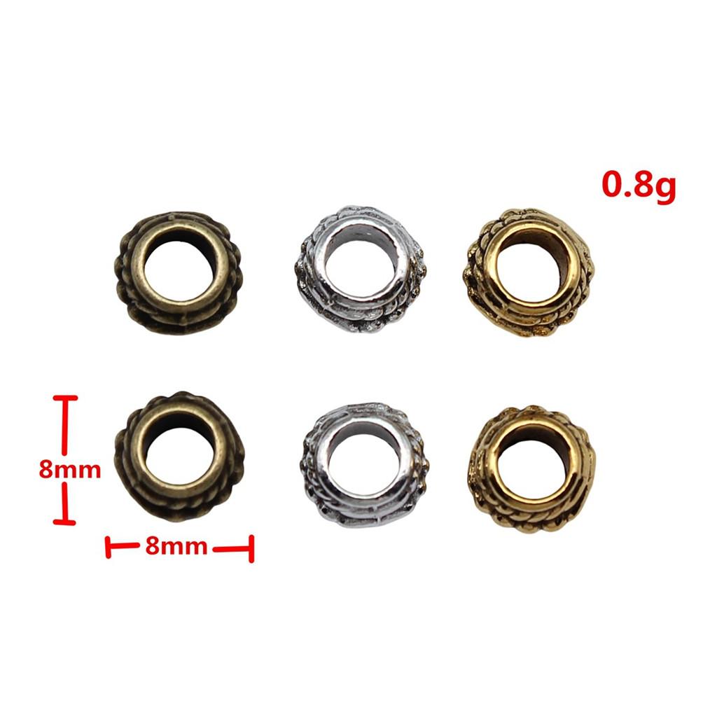 Multi Color Spacer Beads Ornate Metal Big Hole Beads For Jewelry Projects