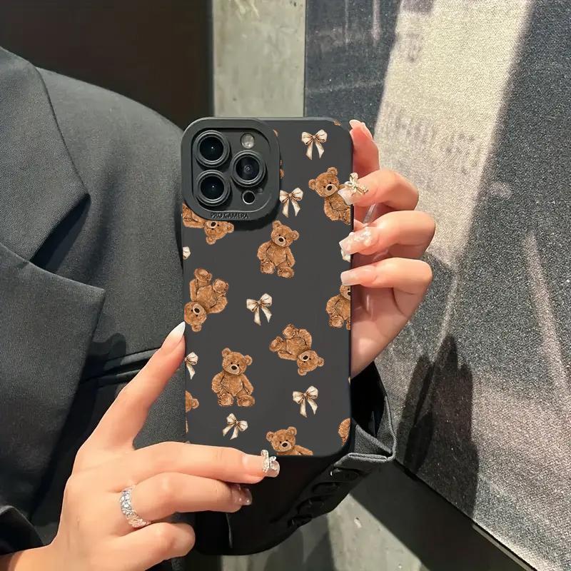 Cute Bow Bear Silicone Phone Case For Samsung Galaxy S26 S25 S24 S23 S22 S21 Ultra Plus FE A06 A26 A32 A33 A56 A34 A54 Cover
