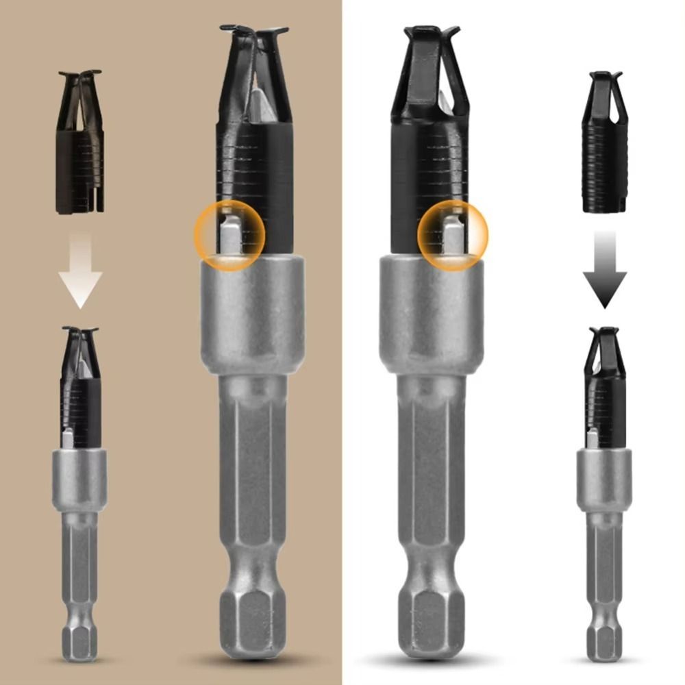 

2 PCS Invisible Special Batch Head Assemble a-buckle Connector Screwdriver Bit Hand Drill срібний