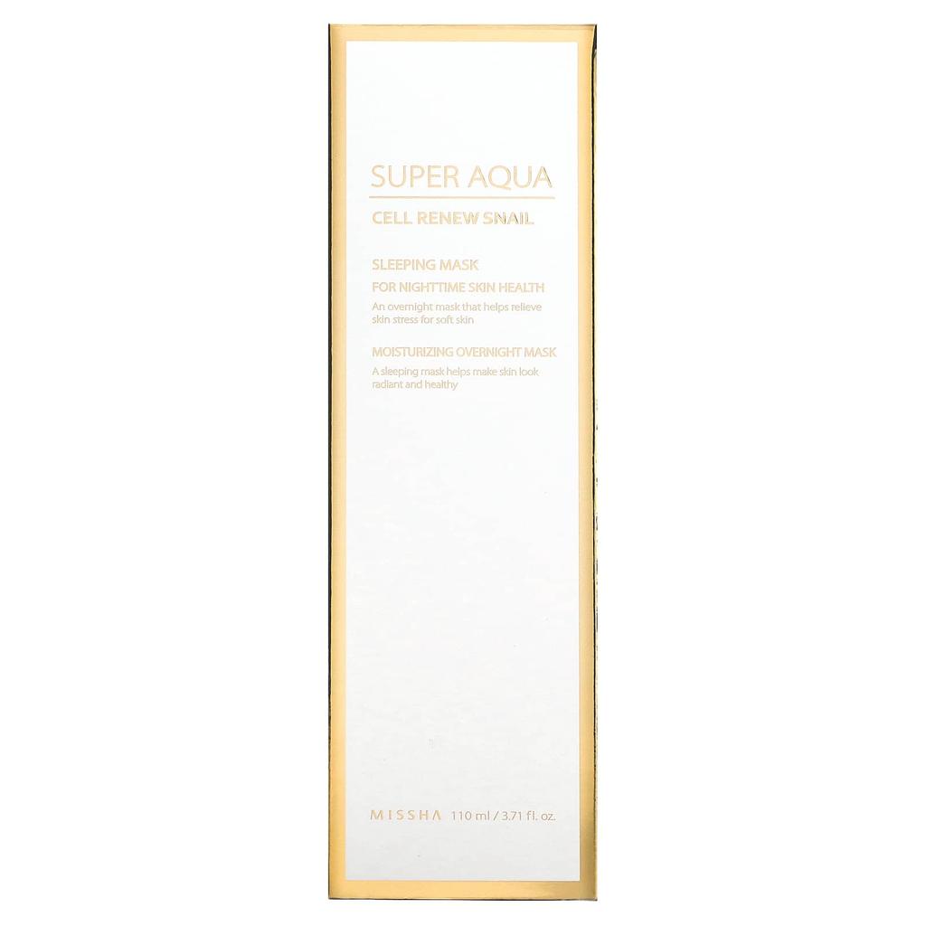 MISSHA Super Aqua, Cell Renew Snail, Schönheitsmaske für den Schlaf, 3,7 fl oz (110 ml)