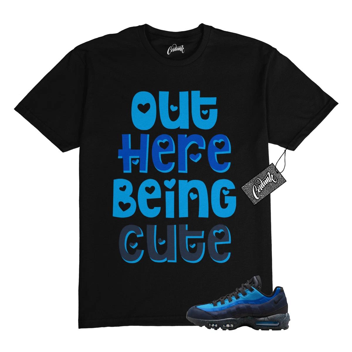 Air Max 95 Obsidian Black Harbor Blue T Shirt to Match CUTE M