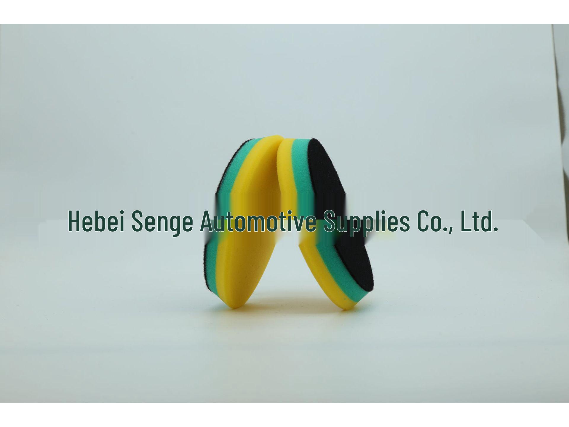 

Двухслойная самоклеящаяся губка для детейлинга автомобиля со скошенным краем для нанесения воска и полировки жёлтый/зелёный