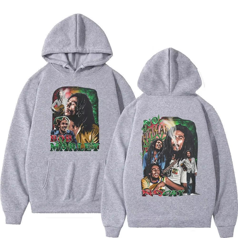 Rapper Bob Marley Album Merch Graphic Hoodies Men Women Clothing Fashion Gothic Long Sleeve Hooded Vintage Printed Sweatshirt