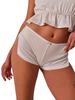 Mini Pantaloncini Caldi Floreali a Spacco Rosa - Pantaloncini Estivi Sexy Base Uniforme Colore Solido Stile Europeo Americano