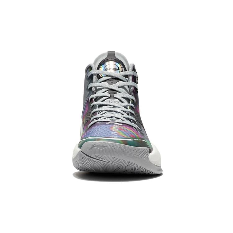 Li Ning Basketball Shoes Men's Mid Top Brick Gray ABAS027-6
