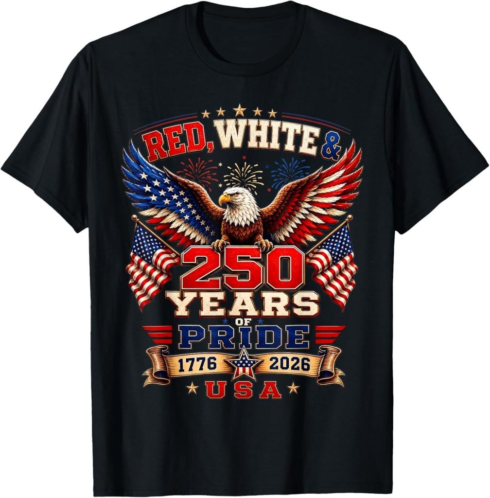 250th Anniversary USA Red White and 250 Years of Pride T-Shirt