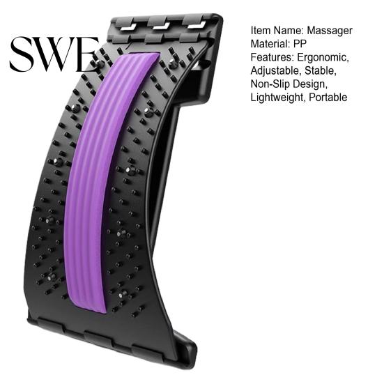 Sciatica Pain Relief Stretcher Lumbar Back Stretcher, Adjustable Lower Massager with Magnetic Therapy Multi-level Height Adjustment Support & Massage