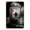 Vintage Metal Sign Poker Table Ace Spades Bar Decor 20x30 Cm