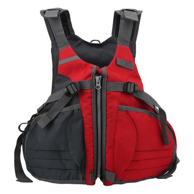 Verstellbare Angelweste Atmungsaktive Outdoor Fliegenfischerweste Rucksack für Herren Damen Rot Einheitsgröße