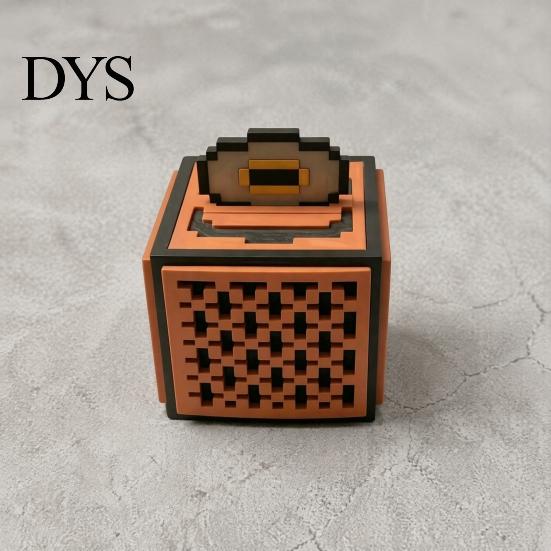 Pixel Art Dekor Fidget Puzzle Würfel Spieluhr, 3D Gedrucktes Spielzeug Mechanische Box zur Angstlinderung, Kleines Musikalisches Spielzeug für Kinder, Erwachsene Einzigartig