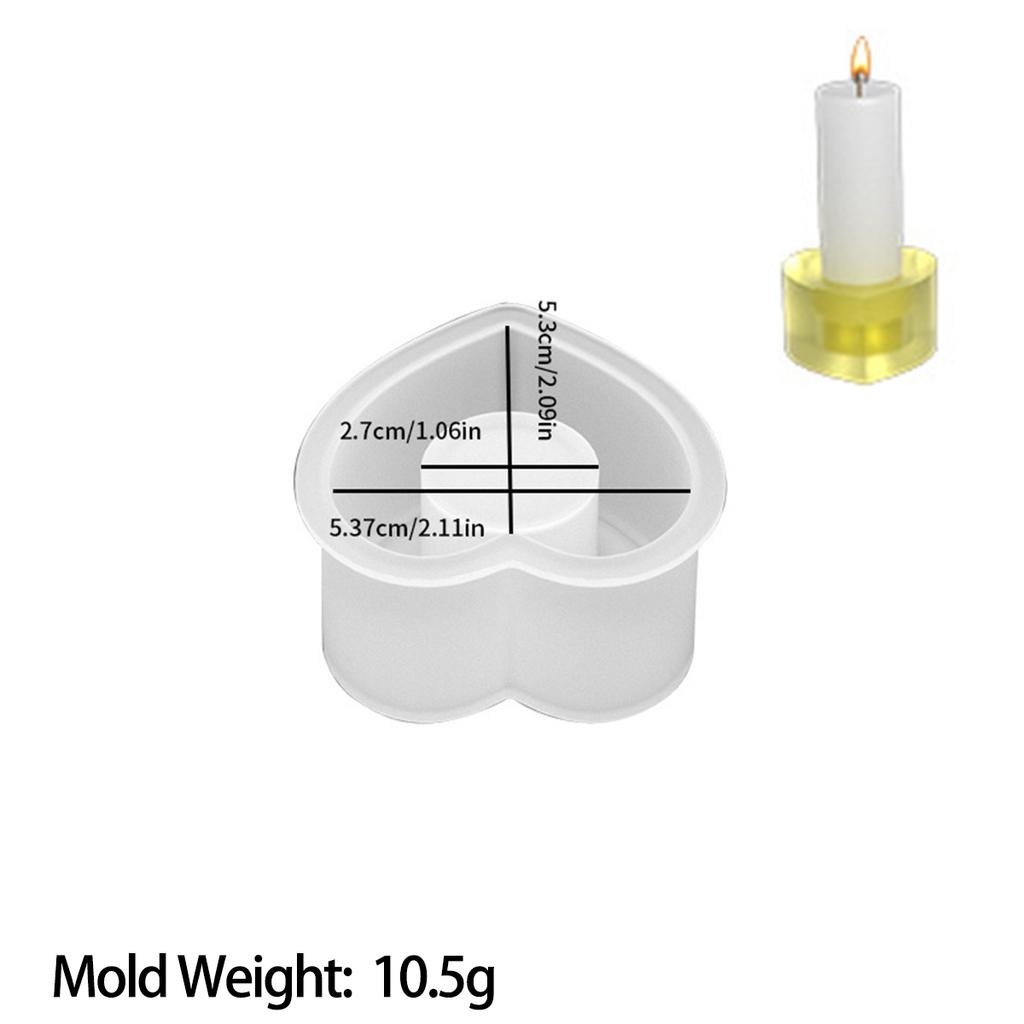 DIY Round Candle Holder Silicone Molds Star Heart Shape Plaster Resin Candlestick Mould Candle Accessories Tool Home Table Decor