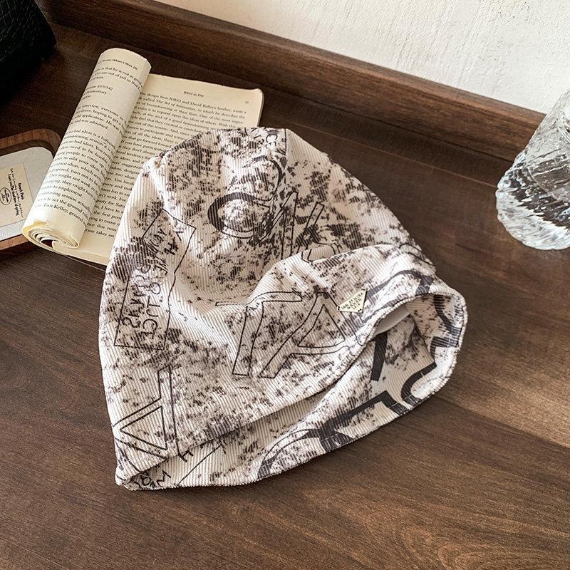 Retro-Kopftuch im koreanischen Stil für Damen - Lockere Herbst-/Wintermütze für ein kleineres Gesicht, Warmer Pullover für die Zeit nach der Geburt