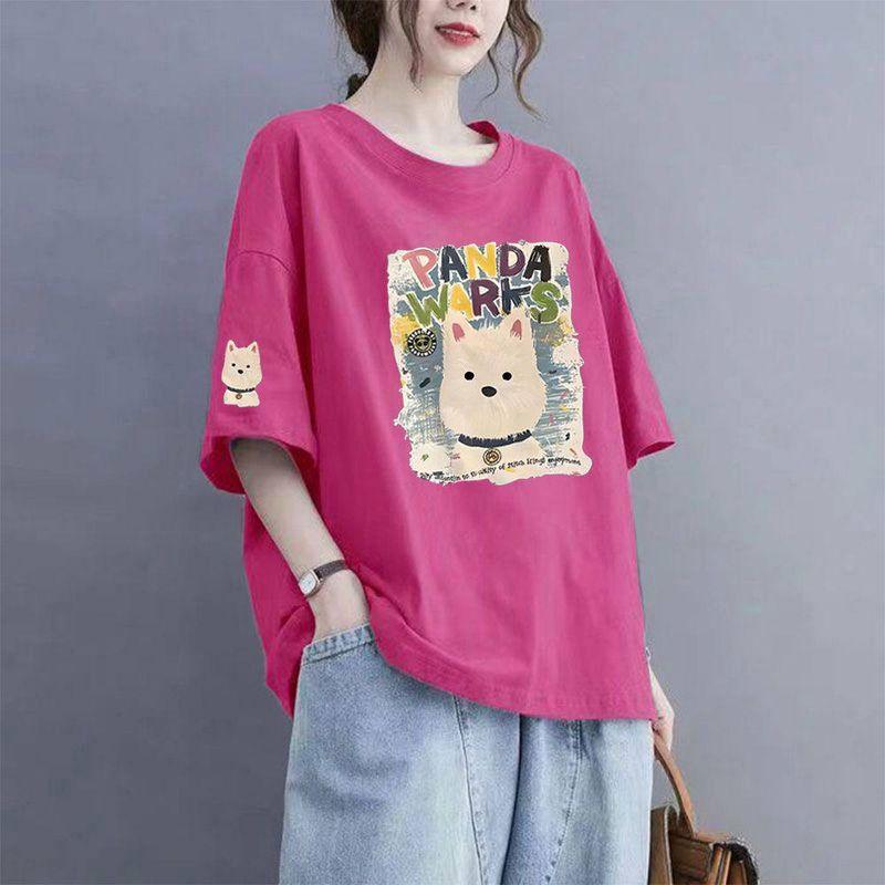 2026 Korean Version Ins Trend 150kg Summer New Plus-Size Short-Sleeve Women's Pure Cotton Loose T-Shirt Slimming Top